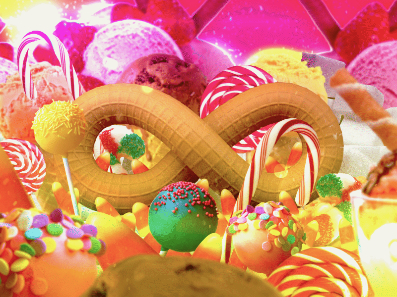 Infinity pt.10 animation candy colorful design fantasy logo animation loop