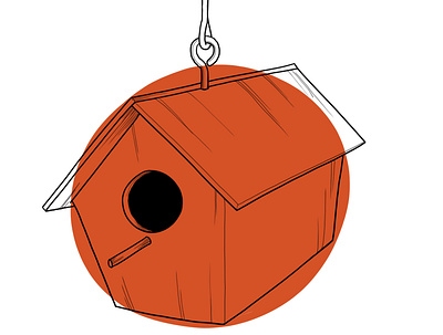 Bird House, Orange design illustration