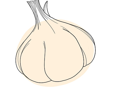 Garlic, Beige design illustration