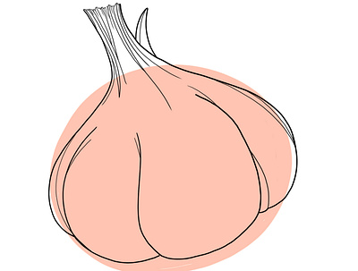 Garlic, Pink design illustration