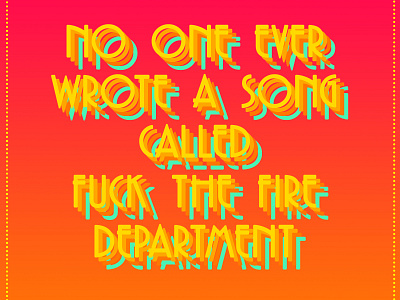 No One Ever Wrote A Song... (Bright) design disco gatsby retro text typeface typography