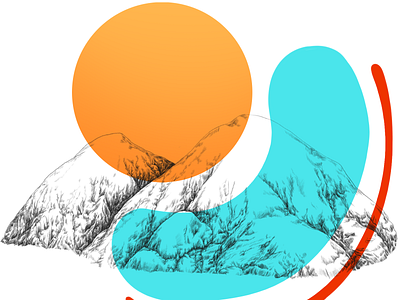 Mountain Sun design illustration landscape mountain sun
