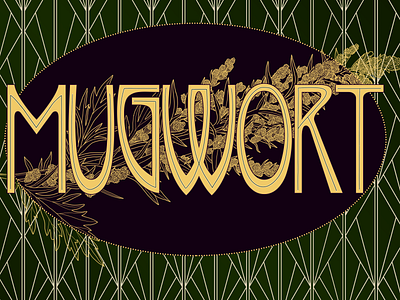 Mugwort design herbal tea label design retro rivanna text typography