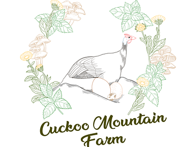 Cuckoo Mountain Farm Logo - Color Line design farm farm logo illustration line art logo logo design typography