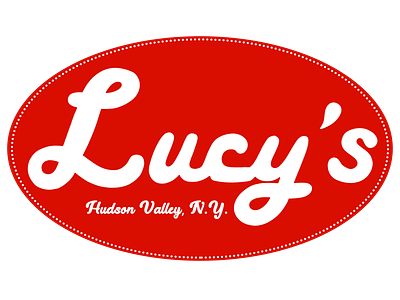 Lucy's food truck logo (white) branding custom font design food trucks logo restaurants retro typography