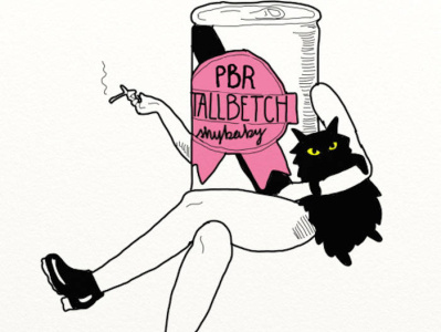 Shybaby: Tallbetch album art branding cat design drawing handlettering illustration logo