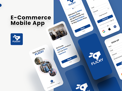 Flicky UI UX Mobile Application Design app branding design graphic design illustration logo ui ux