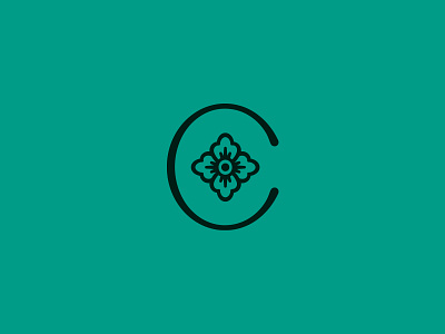 Rosemåling brand branding c clean flower flower logo letter logo mark nature quilt shop simple vector