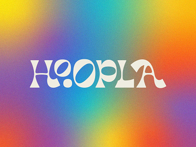Hoopla 70s branding colorful design fun funky granola hippy logo logotype playful seventies tie dye type