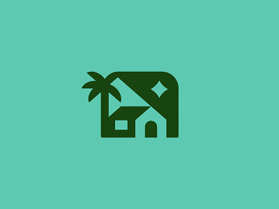 House Icon home house icon logo mountain nature night outdoors palm tree star