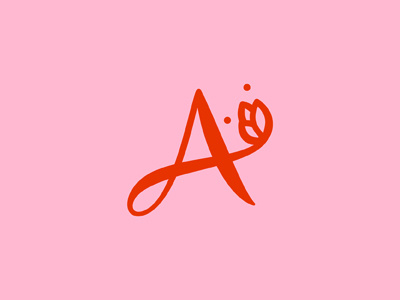 A Flower. women woman clothing floral feminine logo letter a flower