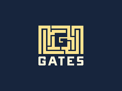 Gates board circuit gates gold graphic illustration labyrinth logo maze path vector website