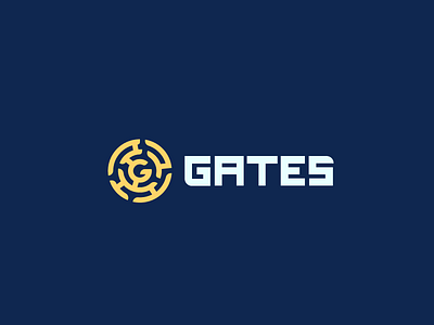 Gates Logo board circuit gates gold graphic illustration labyrinth logo maze path vector website