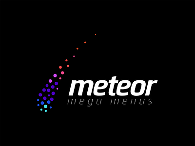 Meteor Mega Menus comet dots gas helium logo meteor outerspace