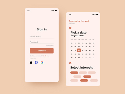 Mobile UI Orange design