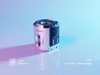 Daily Renders 01 | Sci-fi Box - Power supply 3d blender box clay container daily model render sci fi scifi