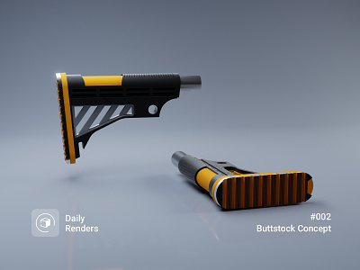 Daily Renders 02 | Buttstock Concept 3d blender clay daily hardsurface model modeling render weapon