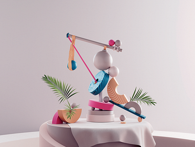 3D Abstract Composition - Capture the Balance 3d abstract art balance compositions illustration render stilllife