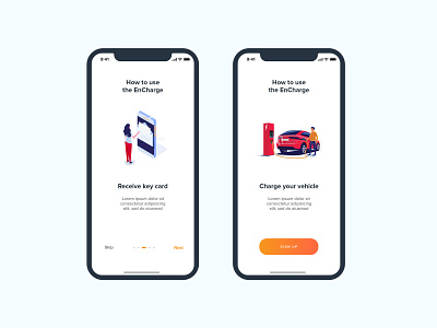 02 Walkthrough screen app car design illustration screen simple ui walkthrough