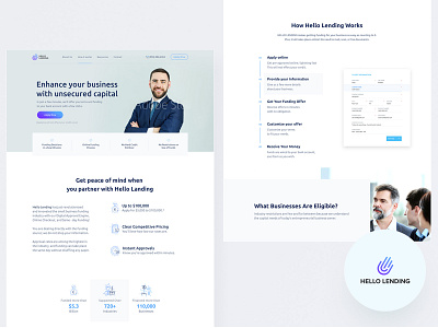 Business Financing website business design finance landing page loan simple ui web