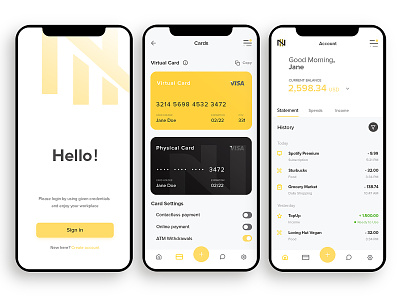 Nomad - Smart bank App app bank banking card currency design finance funds invest money pay screen simple spends statement ui ux wallet