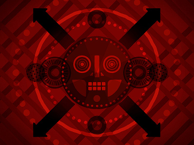 Red Mask Illustration art direction design design exploration digital illustration geometric design geometric mask graphic design illustration layer styles mask mask design mask illustration mayan mask mexican mask mexican mask illustration red mask red mexican mask