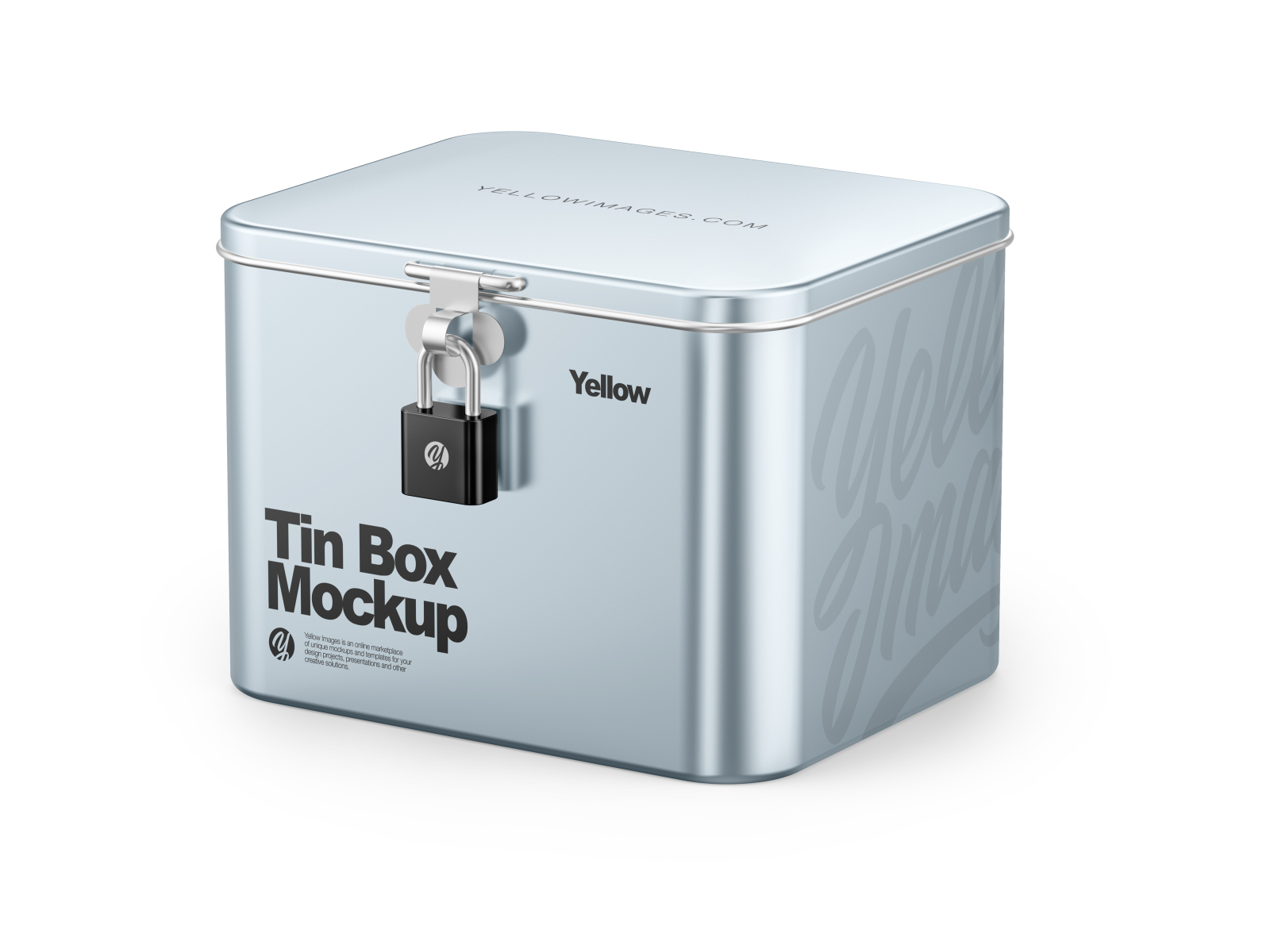 Download Glossy Metallic Tin Box W Padlock Mockup By Vadim On Dribbble Yellowimages Mockups