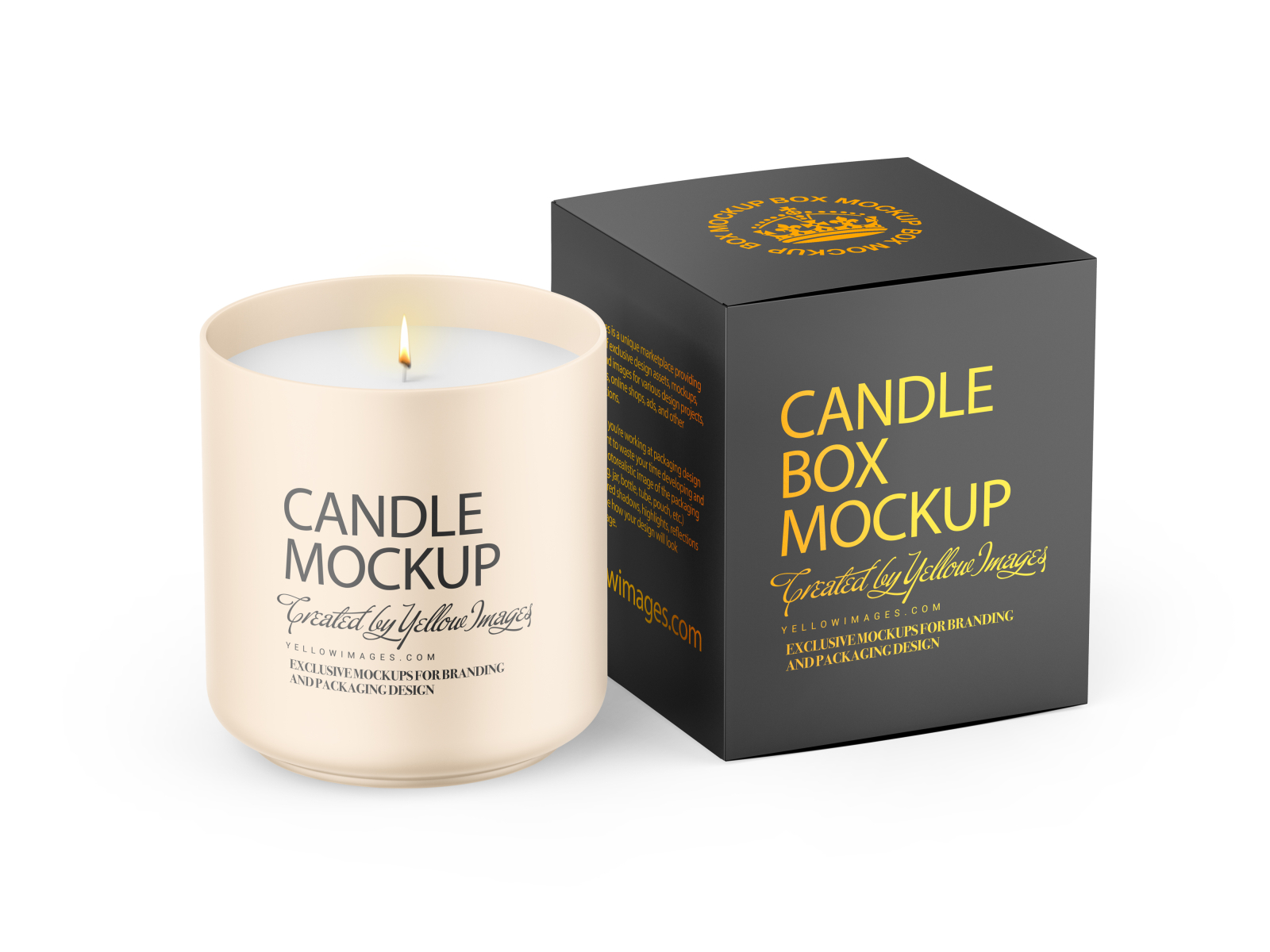 Download Free Candle W Box Mockup By Vadim On Dribbble PSD Mockup Template