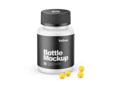 Matte Bottle Mockup bottle branding branding design drugs health matte medical medicine nutrition pack package packaging pharma pharmacy pill pills yellowimages