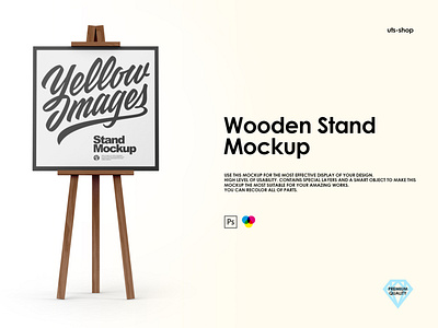 Wooden Stand Mockup adv advertisement advertising advertising stand banner billboard board brand branding commercial company presentation conference display stand exhibition front front view indoor outdoor paper poster