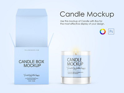 Candle W/ Box Mockup aroma candle box box with candle candle candle box candle in glass candle mockup candle template decoration glass glass candle glass cup gold high quality high qulality mockups holographic home candle hq interior mockup