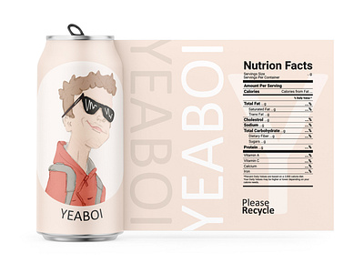 Aluminum Can W/ Matte Label Mockup