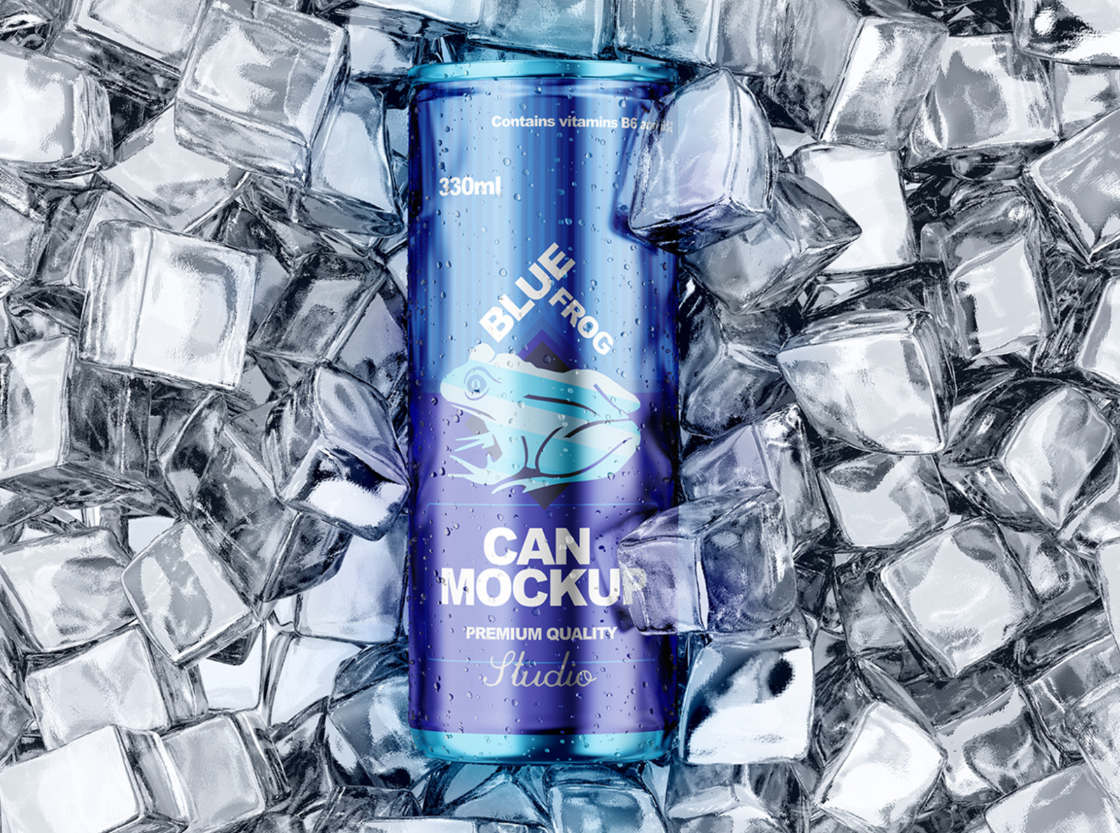 Download Can With Ice Cubes Mockup by Vadim on Dribbble