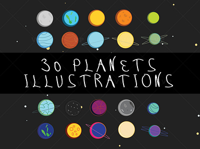 30 planets illustrations ai art design graphic illustraion illustrations pattern planet earth planets png space