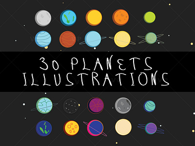 30 planets illustrations