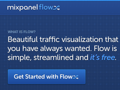 Mixpanel Flow Analytics Home Screen analytics blue button museo