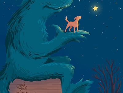 Nightwatch: Bean takes Jack-Jack to see the stars design digital painting dog illustration monster nature night stars storybook storyillustration