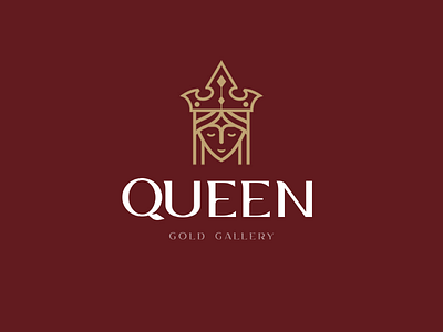 logo design Queen gold gallery logo logotype design designer