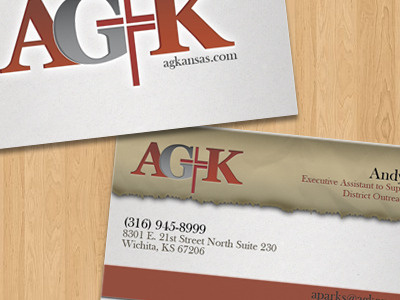 AG Kansas Business Card business card paper print ripped