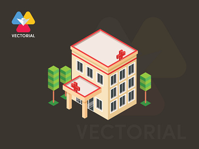 Isometric hospital flat flatdesign hospital isometric hospital isomteric tutorial vector vectorart vectorial