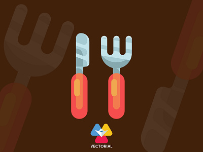 Fork and Knife design flat flat design flatdesign icon illustration illustrator logo tutorial vector vectorial