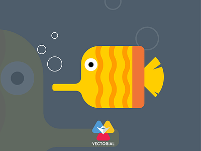 Fish vector branding design faridhuseynli flat flat design flatdesign illustration illustrator typography vector