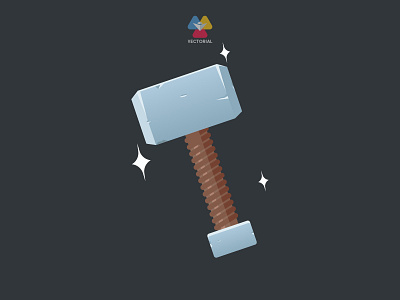 Thor Hammer design flat flat design flatdesign icon illustration illustrator logo tutorial vector vectorial