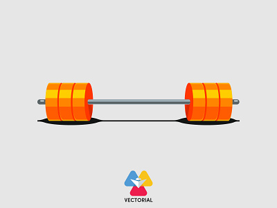 Barbell vector design flat flat design flatdesign icon illustration illustrator logo tutorial vector vectorial