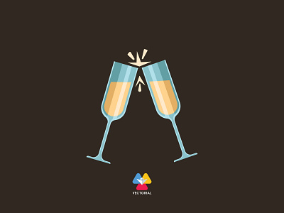 Champagne design flat flat design flatdesign icon illustration illustrator logo tutorial vector vectorial