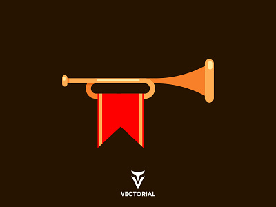 Golden horn design flat flat design flat horn flatdesign horn horn icon horn vector illustration illustrator logo tutorial vector