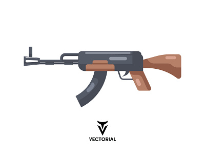 Ak 47 ak47 ak47icon ak47vector design flat flat design flatdesign illustration illustrator logo tutorial vector weapon weapon design