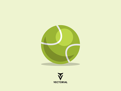 Tennis Ball ball design flat flat design flatdesign illustration illustrator logo tennis ball tutorial vector
