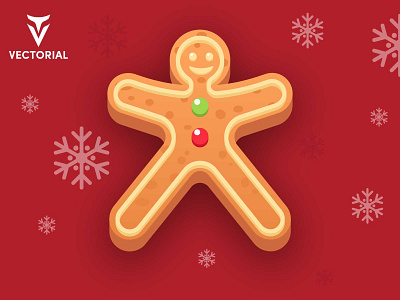 Gingerbread Man design flat flat design flatdesign gingerbread gingerbread house gingerbread man icon illustration illustrator logo tutorial vector