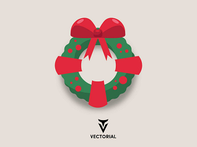 Christmas Wreath christmas christmas wreath design flat flat design flatdesign icon illustration illustrator logo tutorial vector wreath